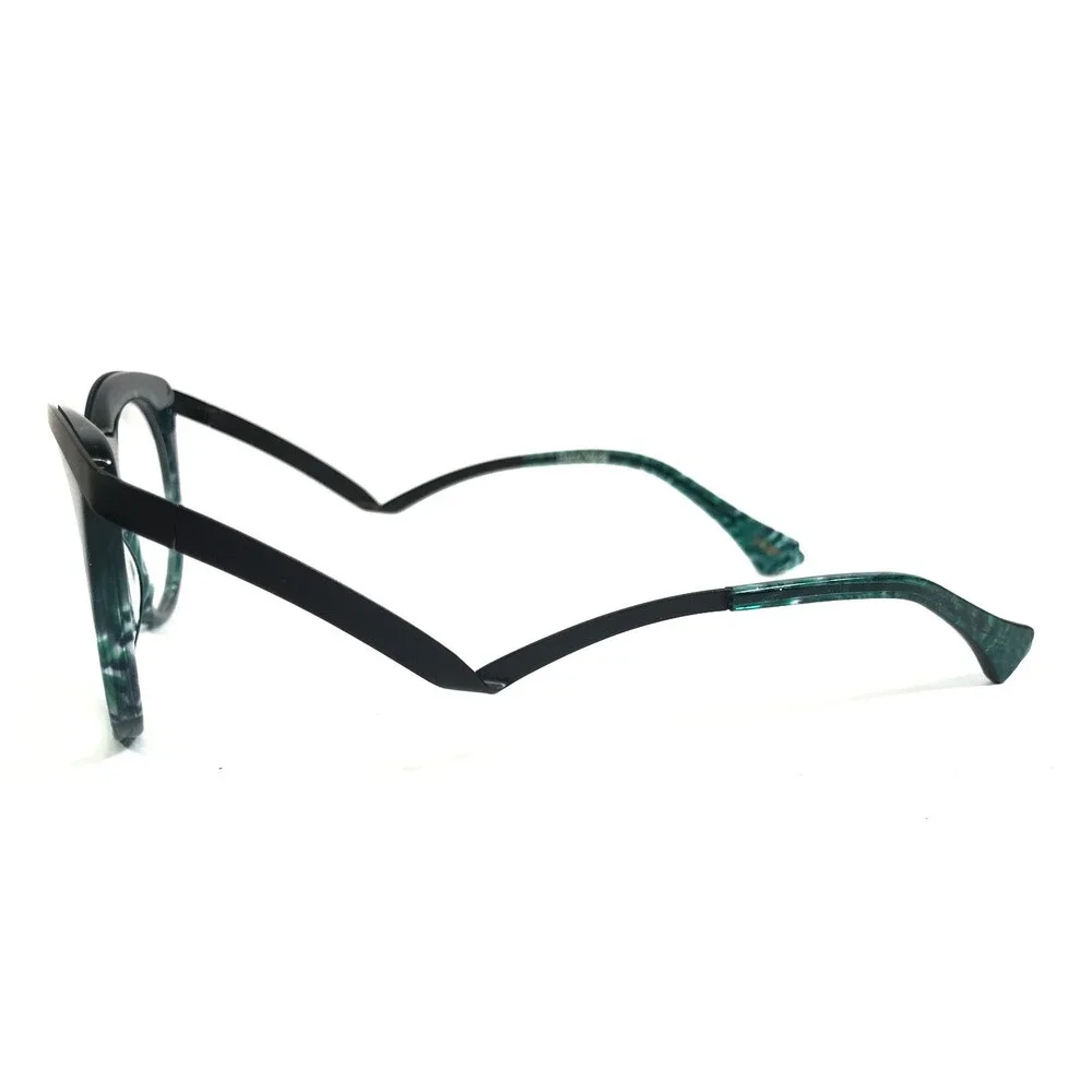 BOZ Eyeglasses Frames EXTRA 4000 Clear Green Marble Matte Black 47-20-140